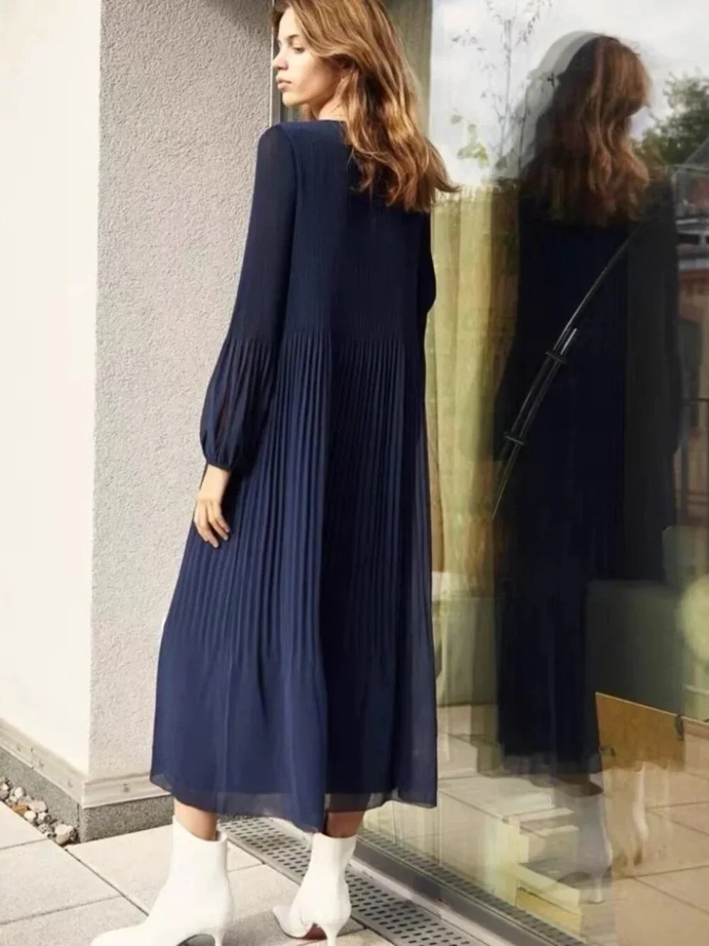 ARITZIA Wilfred Daydreamer Maxi Dress in Navy Blue NWOT